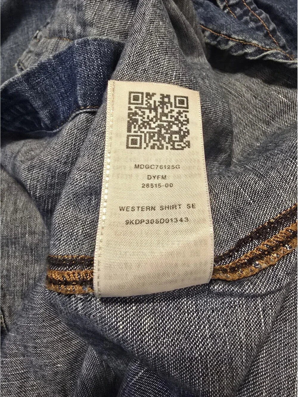 EUC True Religion Graffiti Distressed Denim Button up Shirt Size XL
